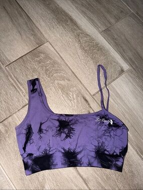 Purple and Black Tie-Dye Fit Booty Sports Bra